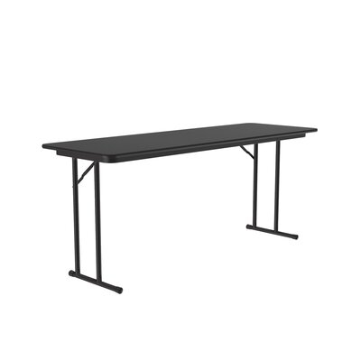 96" L Fixed Height Off-Set Leg Seminar Particle Board Core High Pressure Training Table - Image 0