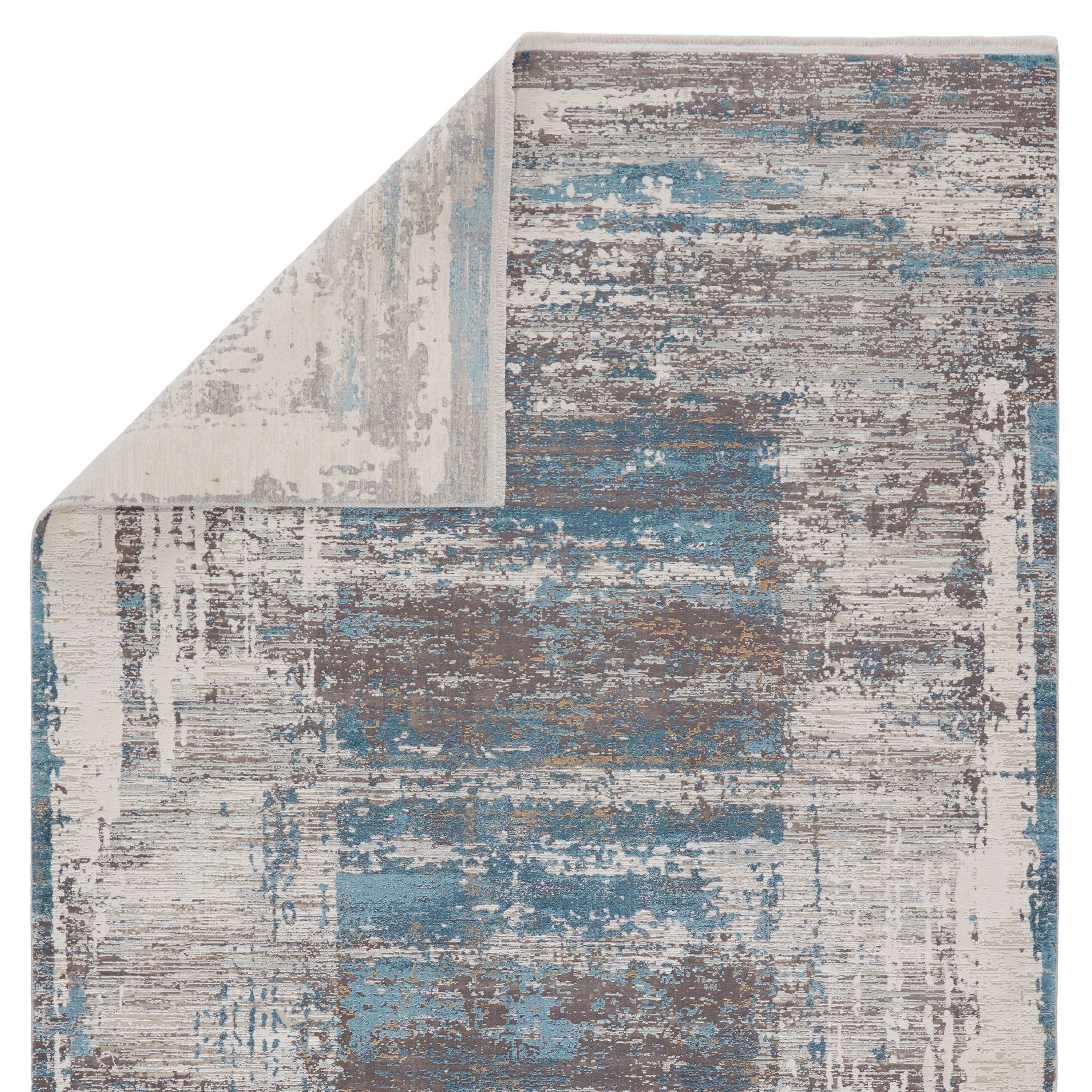 Rialto Abstract Blue/ Gray Runner Rug (2'6"X8') - Image 2