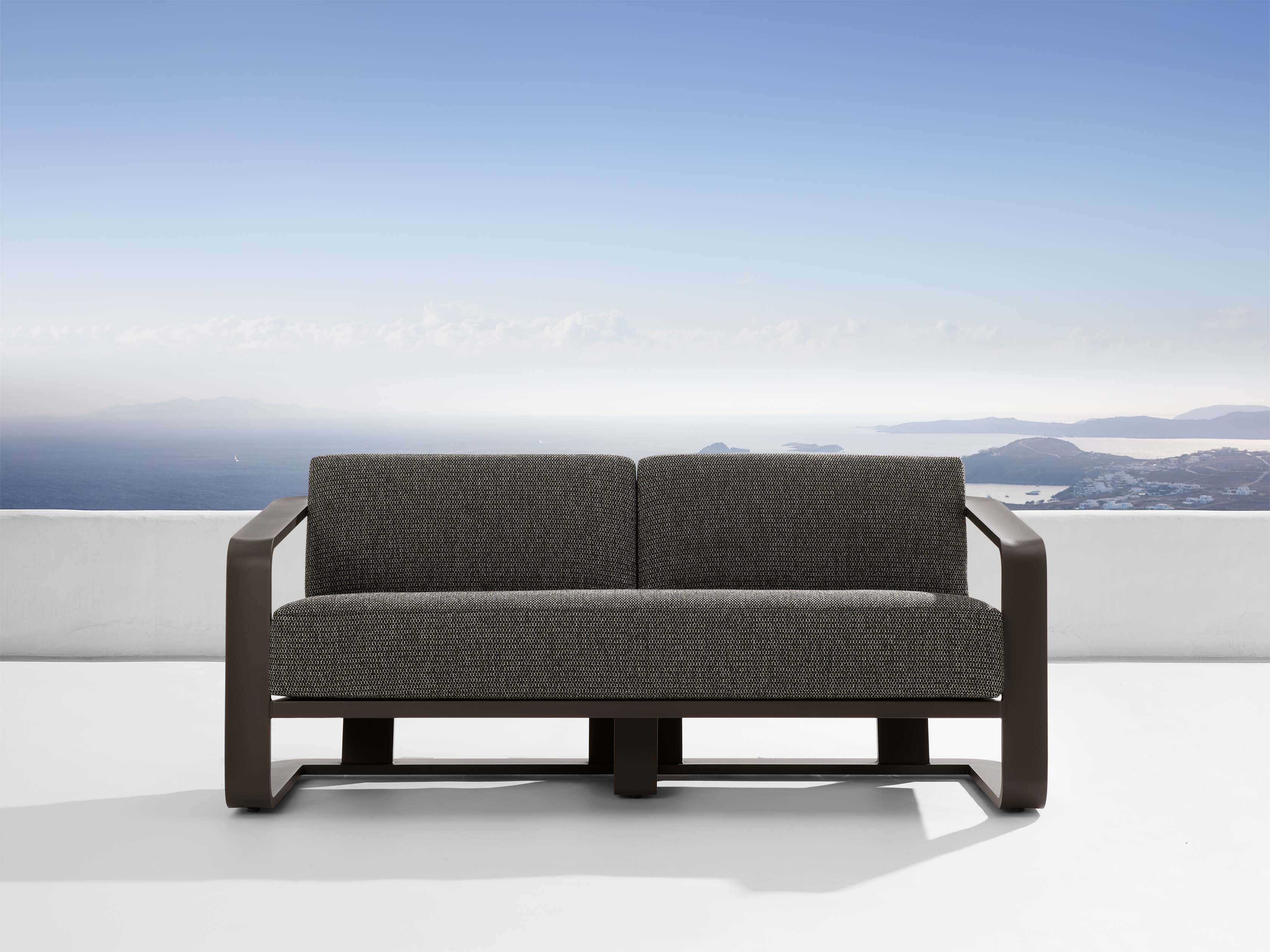 Sonoma Outdoor Sofa Aluminum in Brown  Dahlia Carbon/72" - Image 0