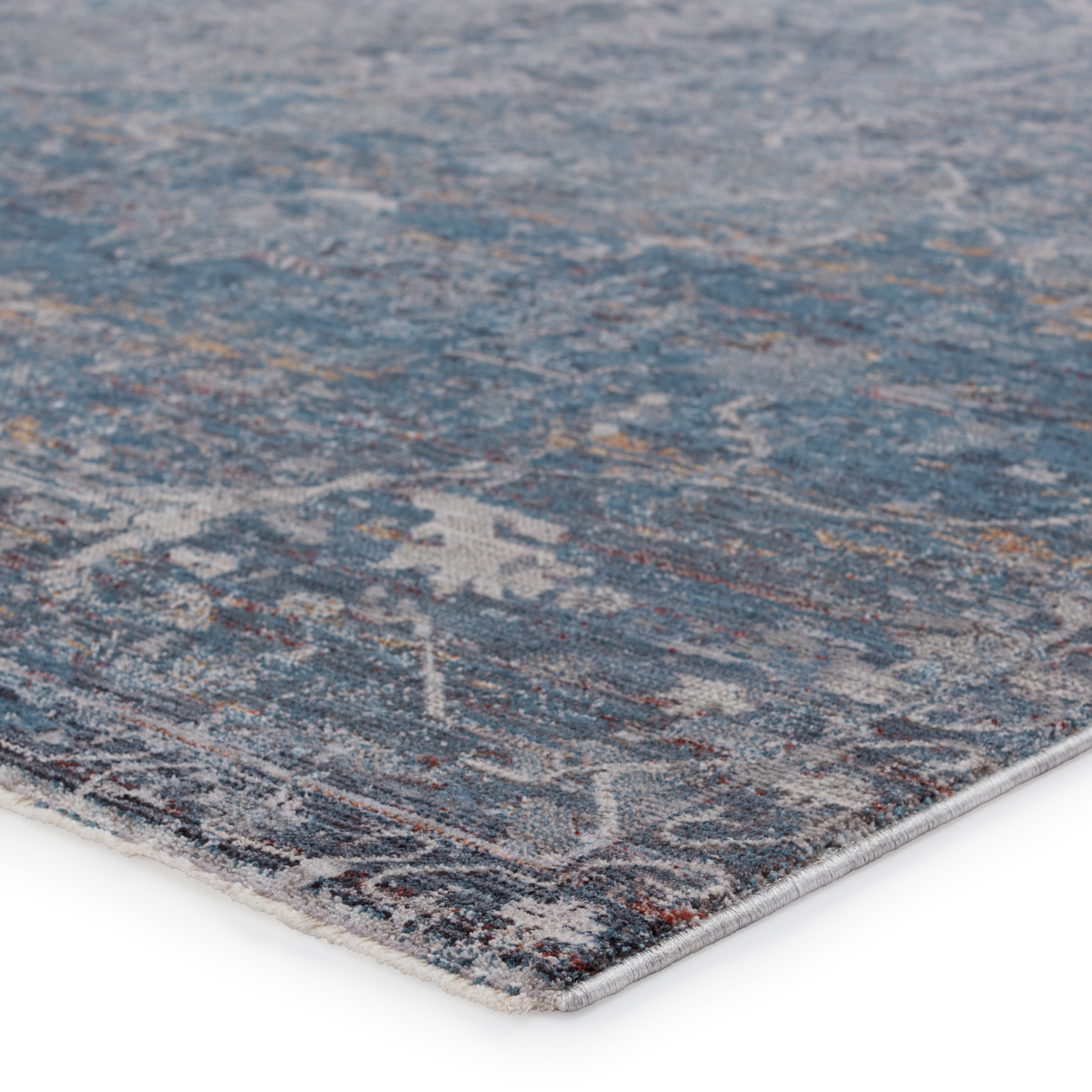 Cicely Floral Blue/ Gray Area Rug (9'3"X13'3") - Image 1