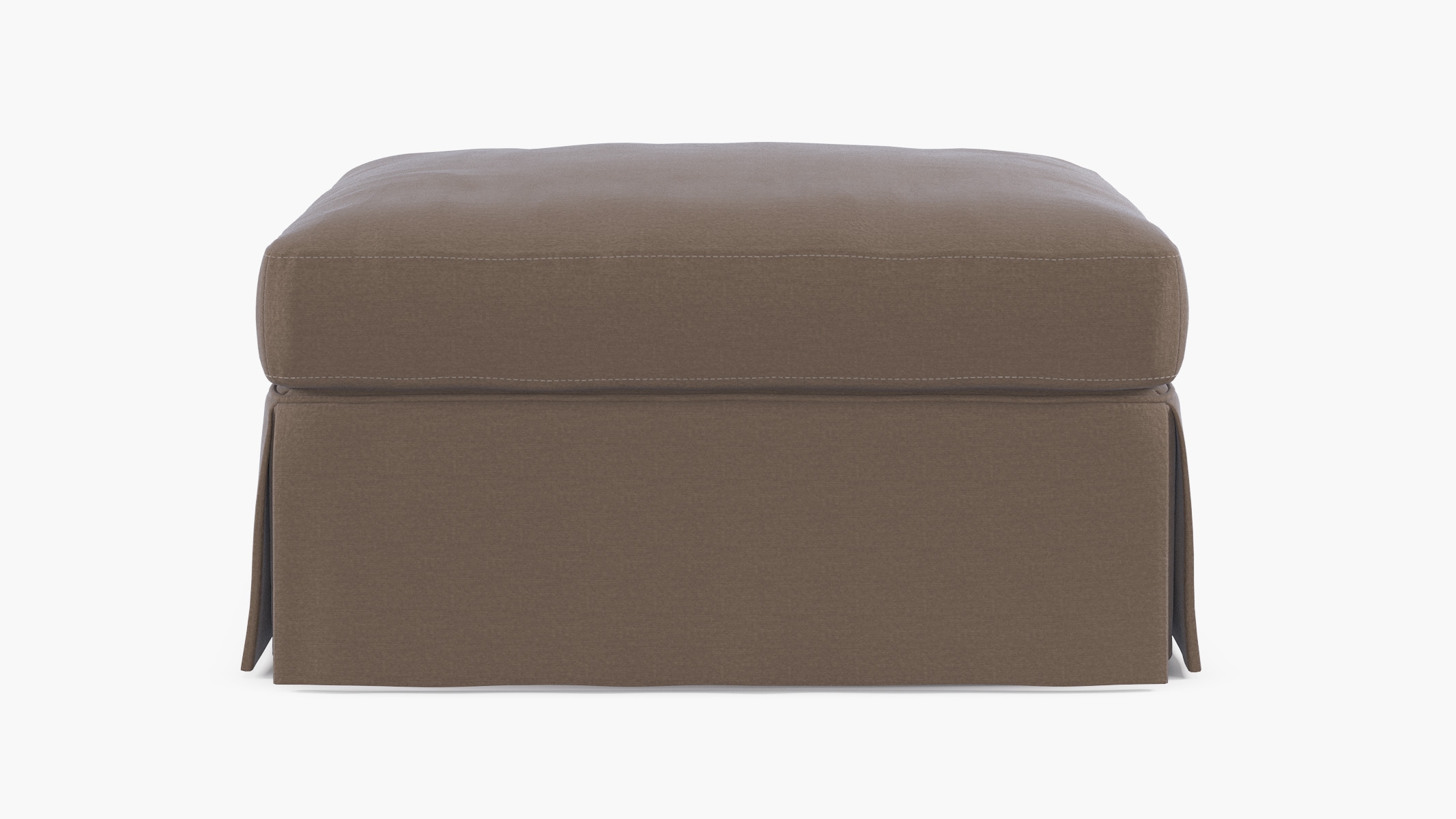 Skirted Cocktail Ottoman, Toffee Luxe Velvet - Image 0