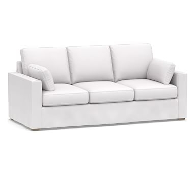 Jenner Square Arm Sofa Slipcover, Twill White - Image 0