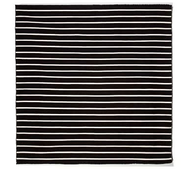 Angue Stripe Outdoor Rug, Black, 8' Square - Image 0