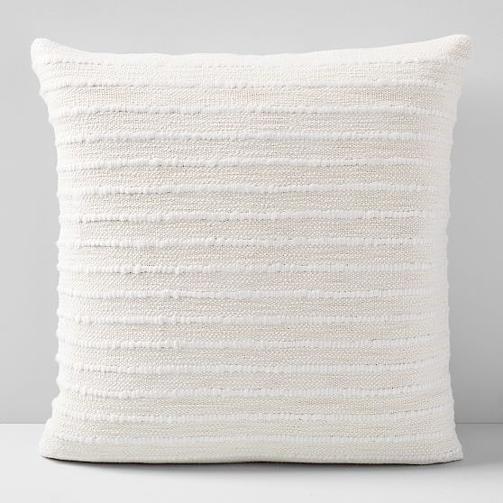 Soft Corded Pillow Cover with Down Alternative Insert, Natural Canvas, 20"x20" - Image 0