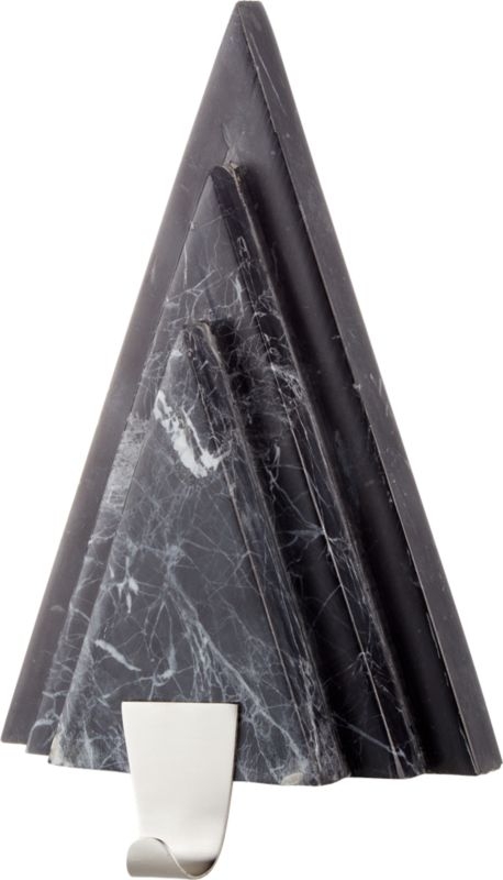 Black Marble with Nickel Hook Tree Stocking Holder - Image 4