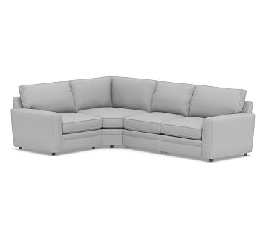 Pearce Square Arm Upholstered Right Arm 4-Piece Reclining Wedge Sectional, Down Blend Wrapped Cushions, Brushed Crossweave Light Gray - Image 0