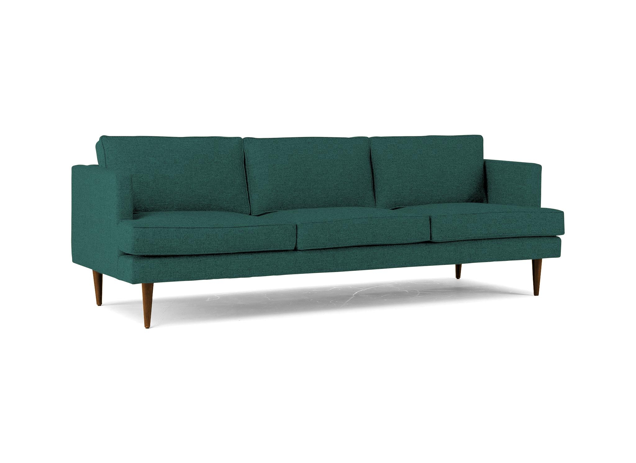 Blue Preston Mid Century Modern Grand Sofa - Prime Peacock - Mocha - Image 1