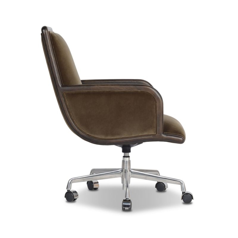 Samford Surrey Olive Upholstered Aluminum Base Office Chair - Image 5