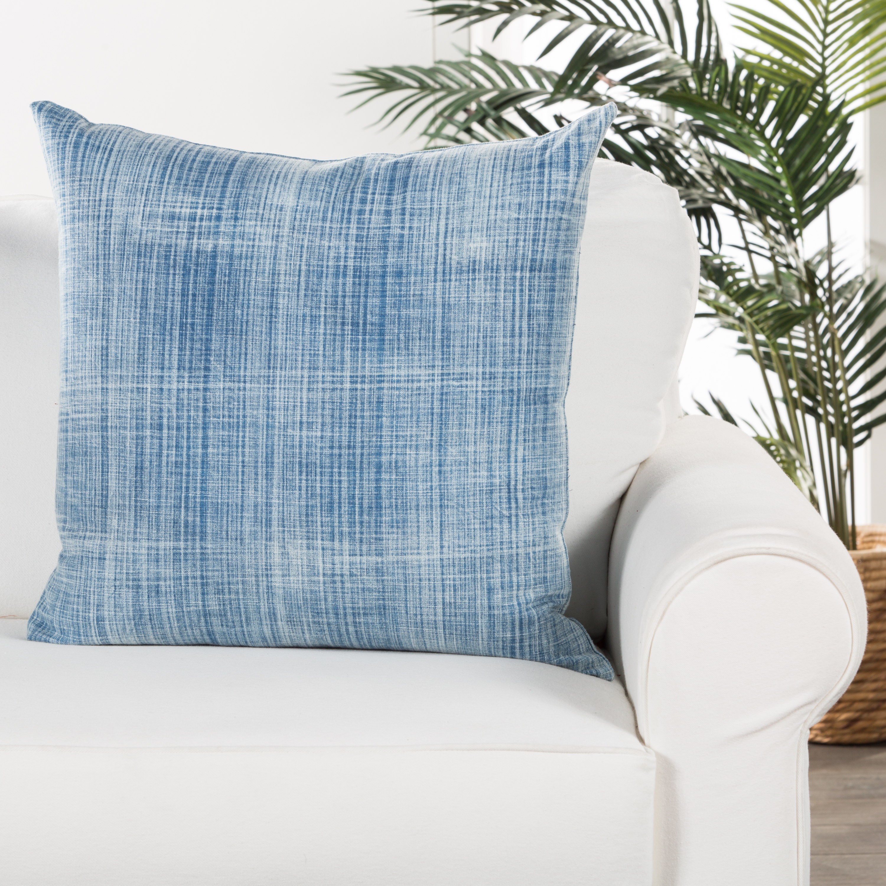 Revolve Pillow with Down Insert, Blue, 22" x 22" - Image 3