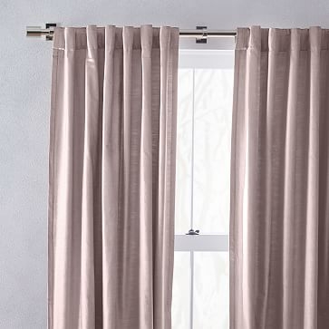 Luster Velvet Curtain with Cotton Lining, Dusty Blush, 48"x84" - Image 3