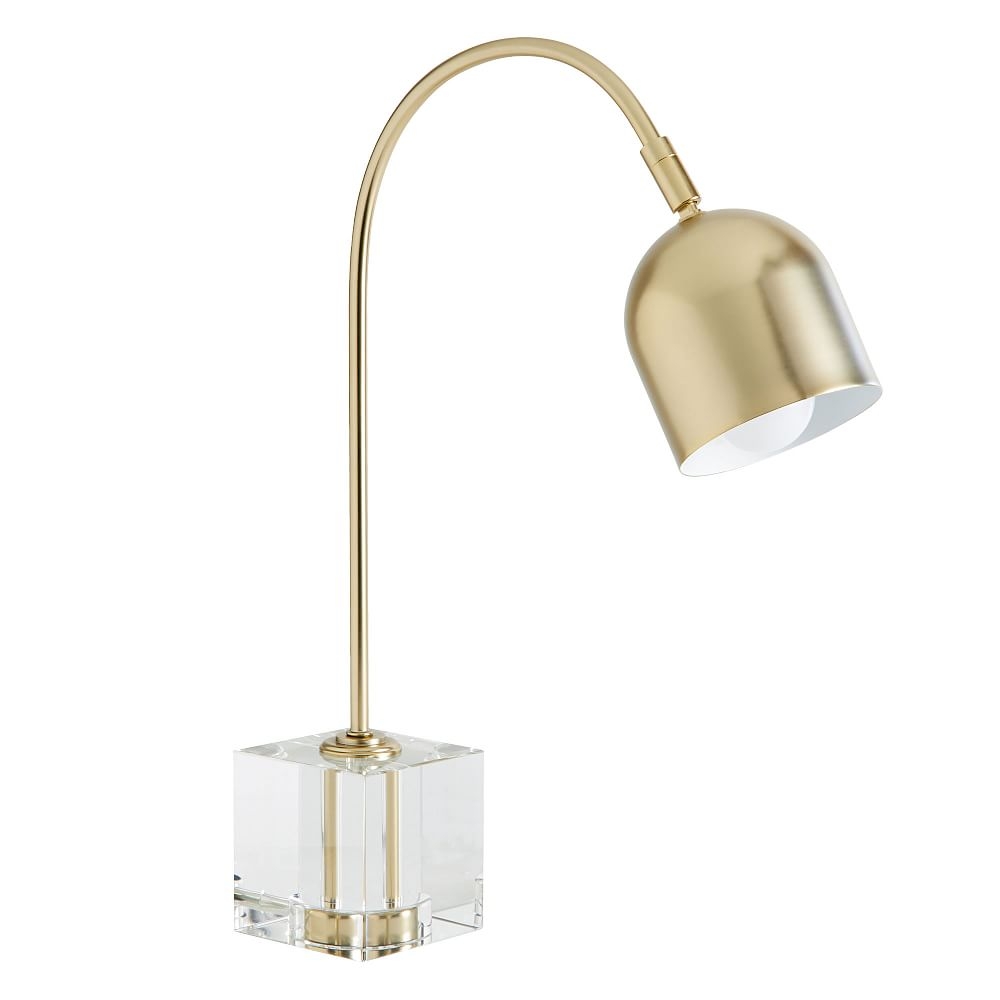 Crystal Cube Task Lamp, Clear/Gold - Image 0