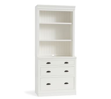 Aubrey 36'' Shelf with File Cabinet, Dutch White - Image 0