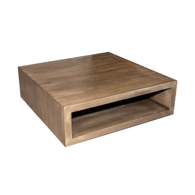 Crowson Solid Wood Floor Shelf Coffee Table with Storage - Image 0