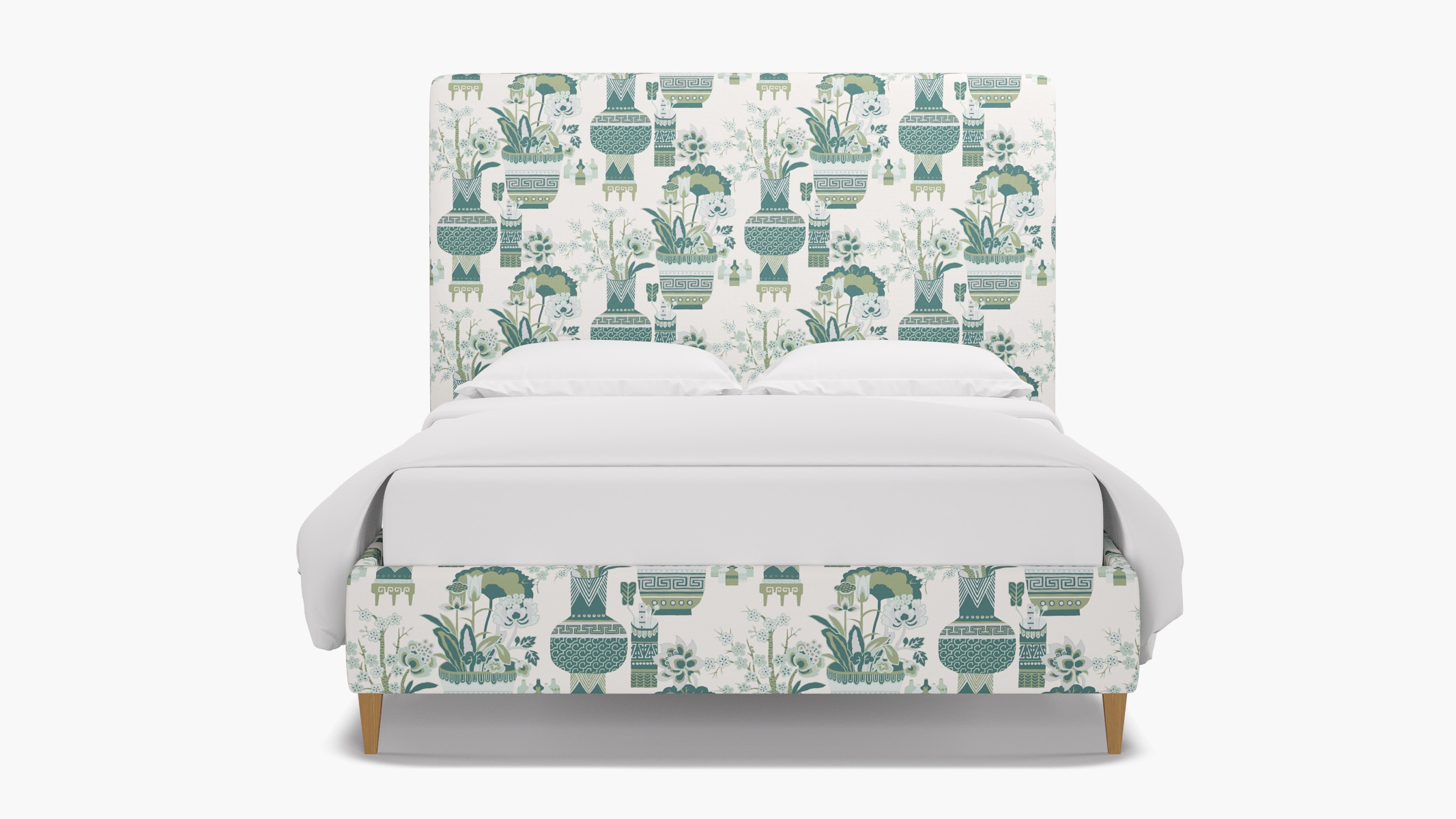 Classic Bed, Pistachio Kan-Shie, Natural Square Tapered Leg, Twin - Image 0