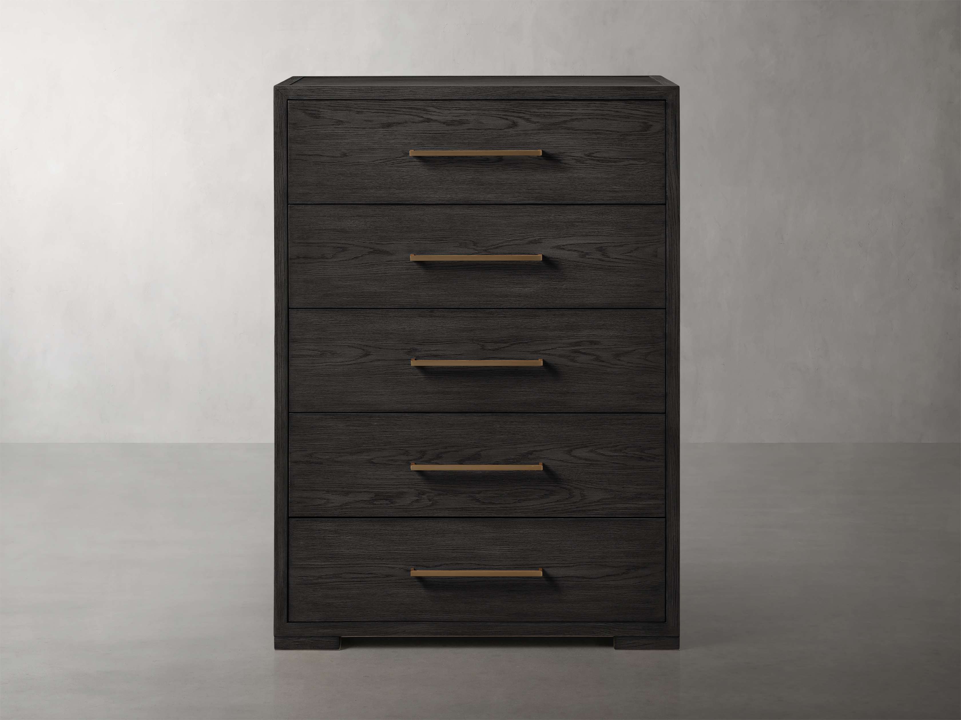 Darwyn Five-Drawer Dresser in Wood Black  Ebony - Image 0