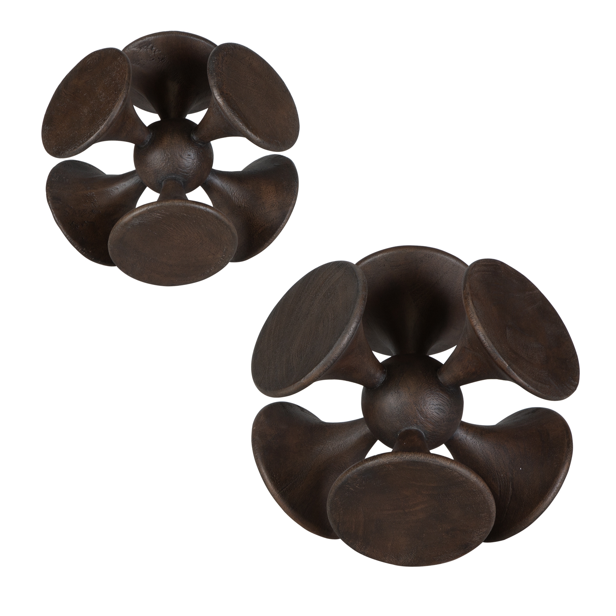 Balanced Harmony Dark Wooden Sculptures Set/2 - Image 3