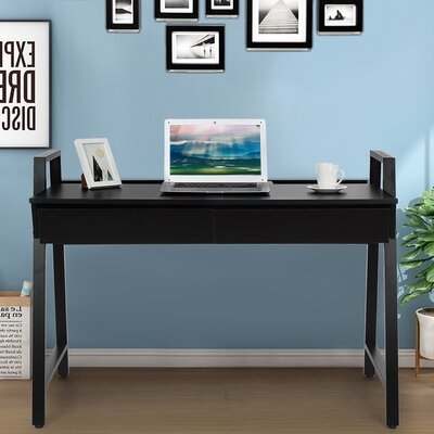47" Writing Desk Study Computer Desk Laptop PC Table Workstation With 2 Drawers - Image 0