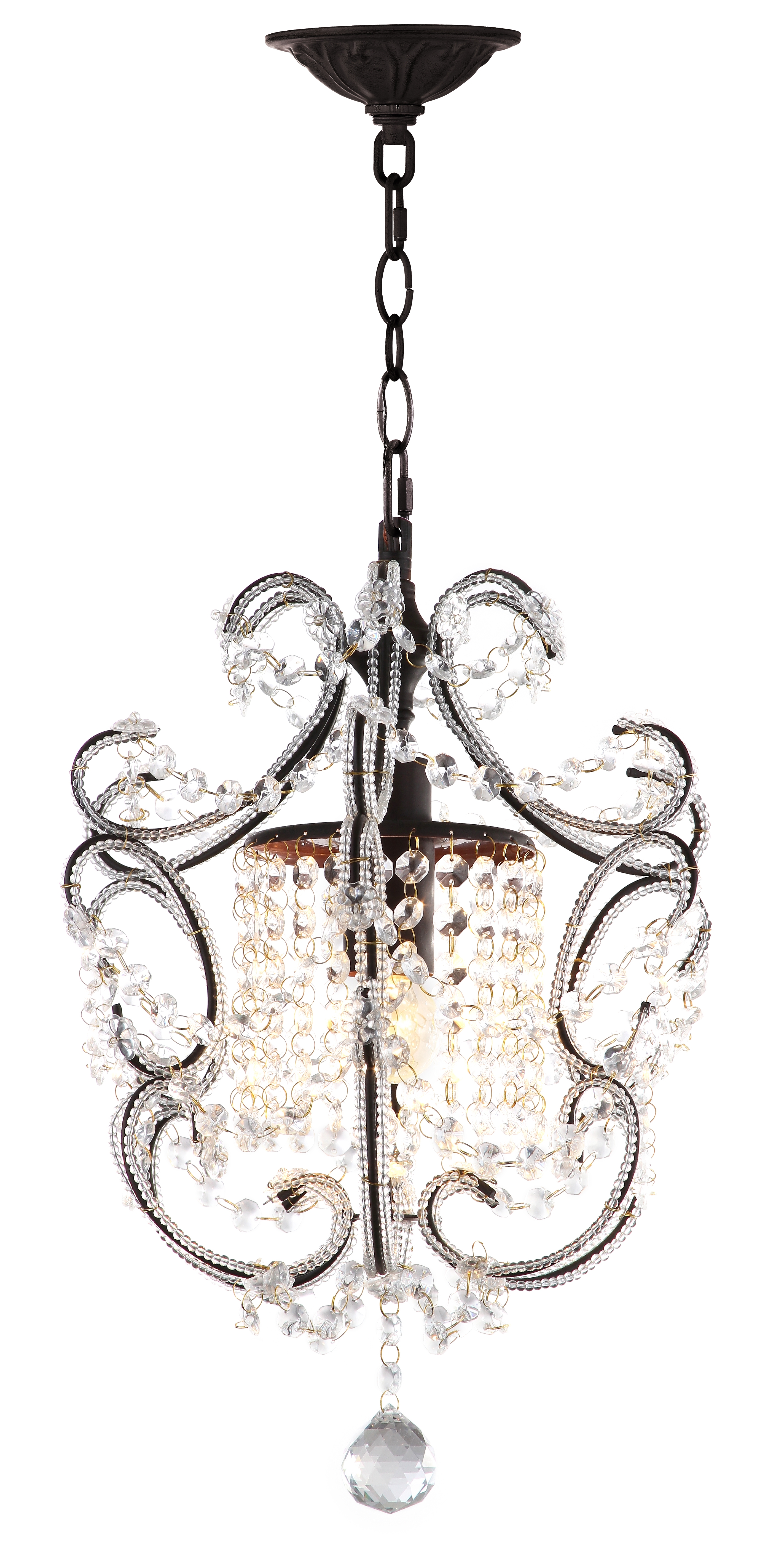 Luna 1 Light 12-Inch Dia Adjustable Chandelier - Brown - Safavieh - Image 0