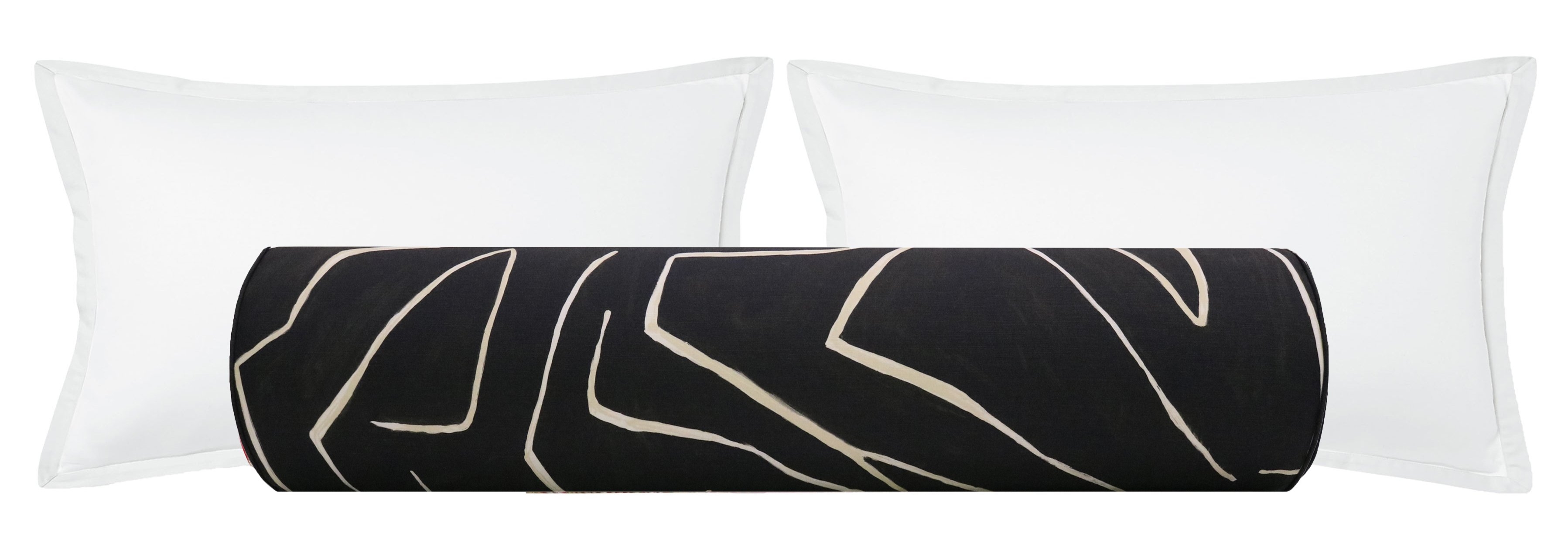THE BOLSTER :: GRAFFITO // ONYX + BEIGE | KELLY WEARSTLER - TWIN XL // 9" X 30" - Image 0