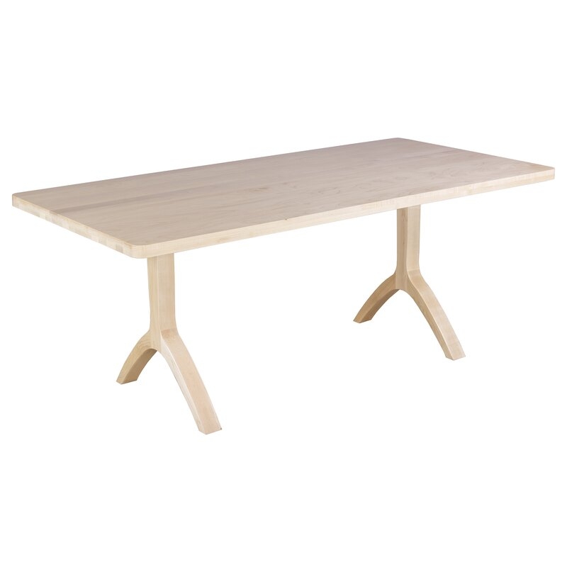 Burnished Ebling Maple Solid Wood Dining Table Base Color: Burnished Silver, Top Color: Java, Size: 29" H x 96" W x 36" D - Image 0