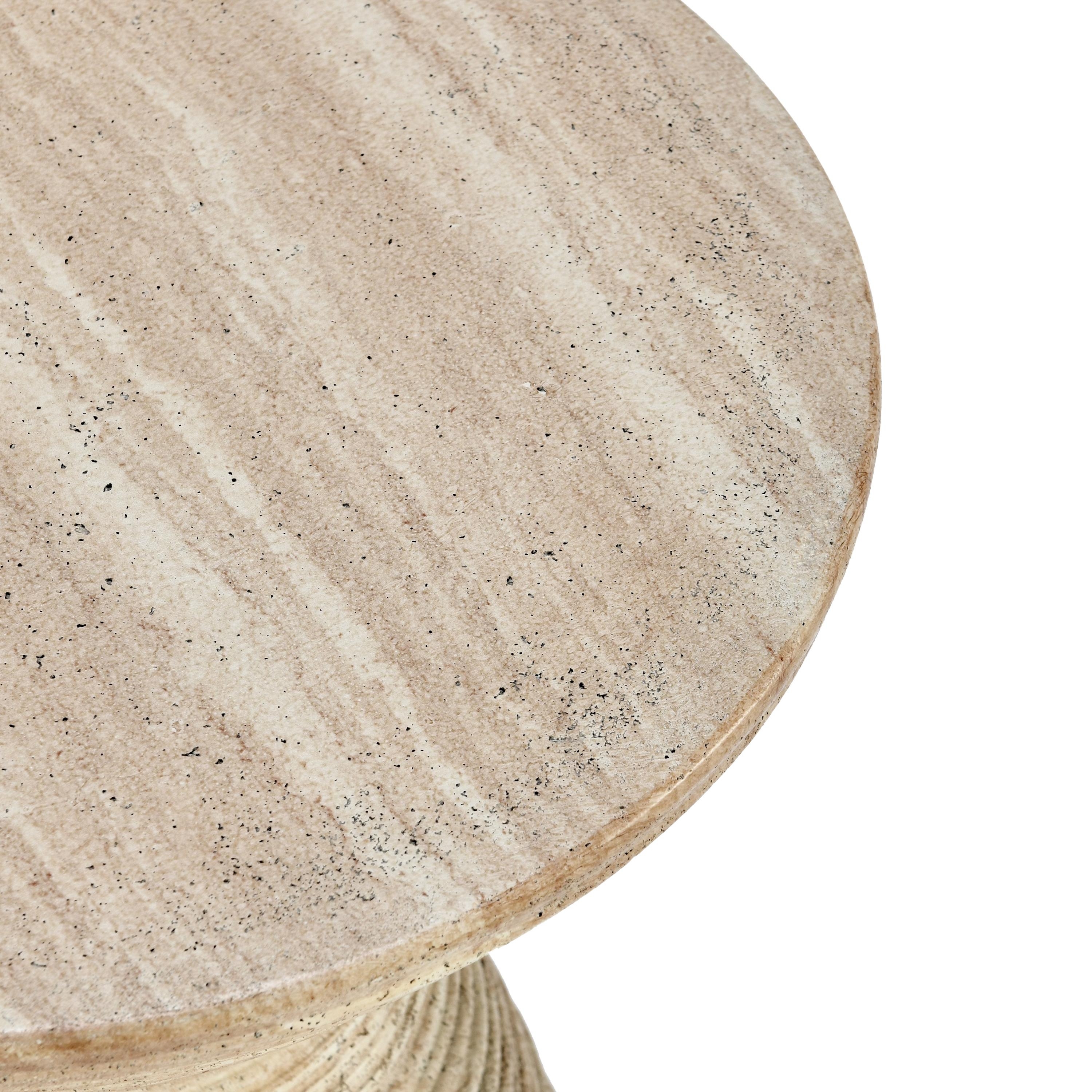 Fern Outdoor Accent Table Beige - Image 1