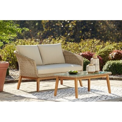 Harmond 2 Piece Rattan Sofa Seating Group with Cushions - Image 0