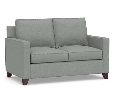 Cameron Square Arm Upholstered Loveseat 60", Polyester Wrapped Cushions, Performance Brushed Basketweave Chambray - Image 0