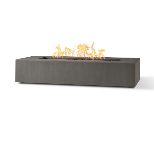 Low Rectangle Propane Fire Pit Table 60, Carbon Gray - Image 0
