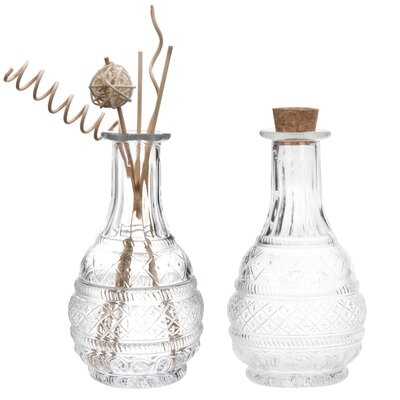 2 Piece Clear Glass Table Vase Set - Image 0