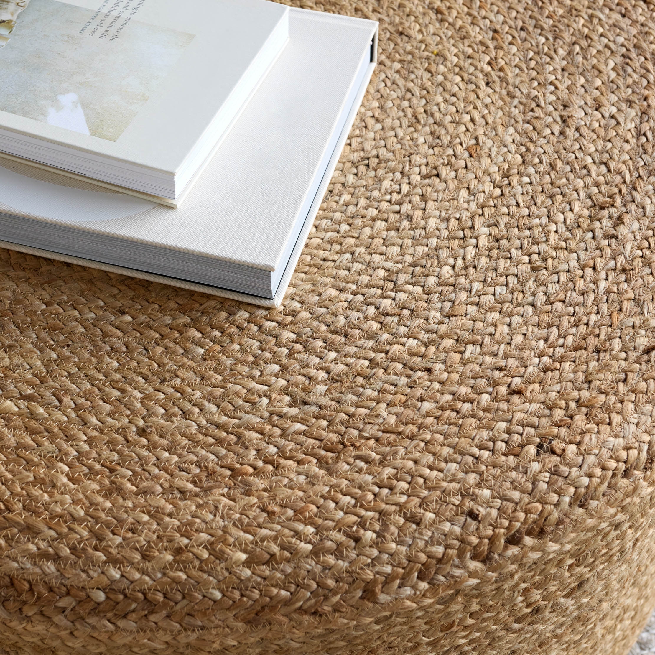 Barnum SBT02 Handmade Solid Natural Round Pouf (36"x36"x18") - Image 3