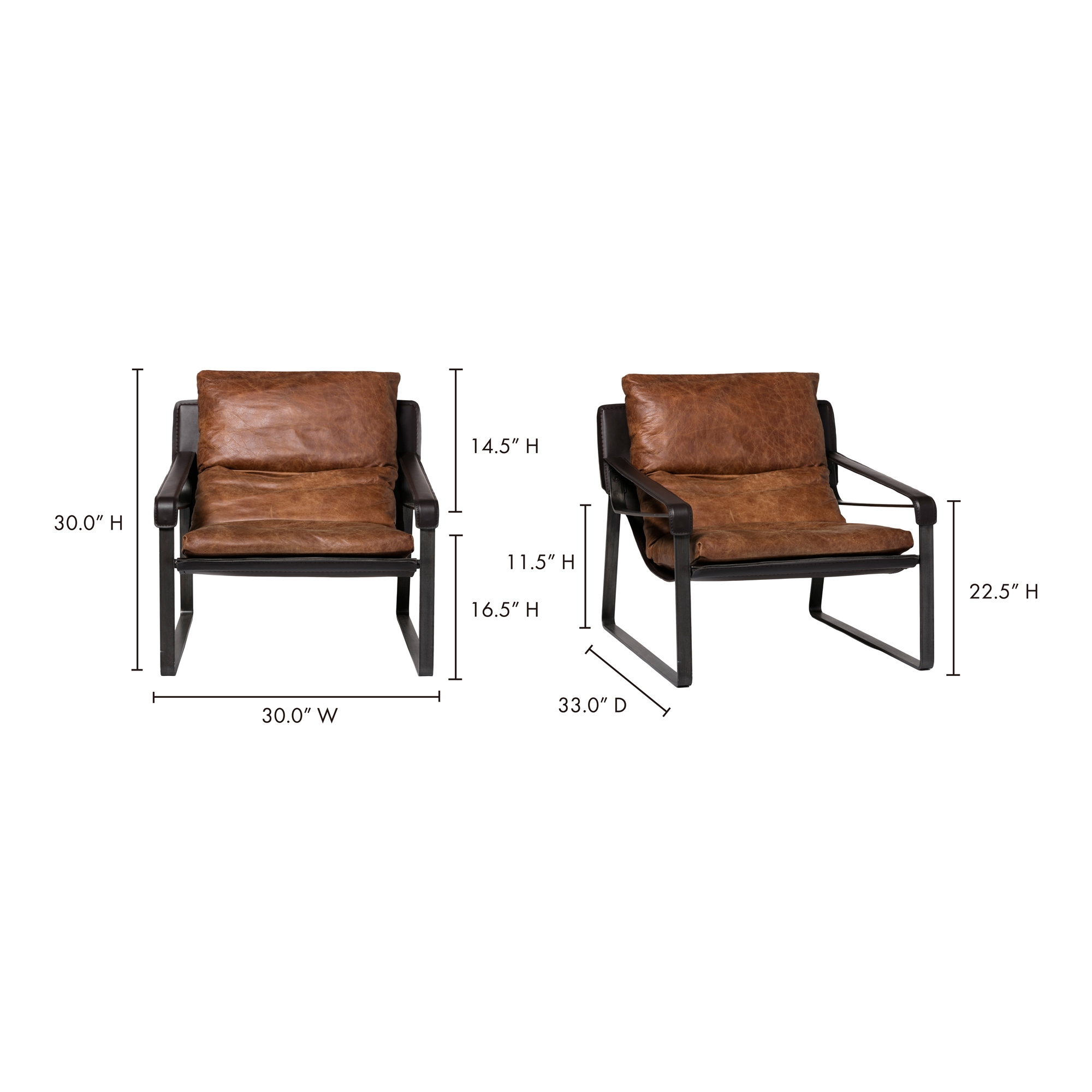 Connor Club Chair Open Road Brown Leather - Image 9