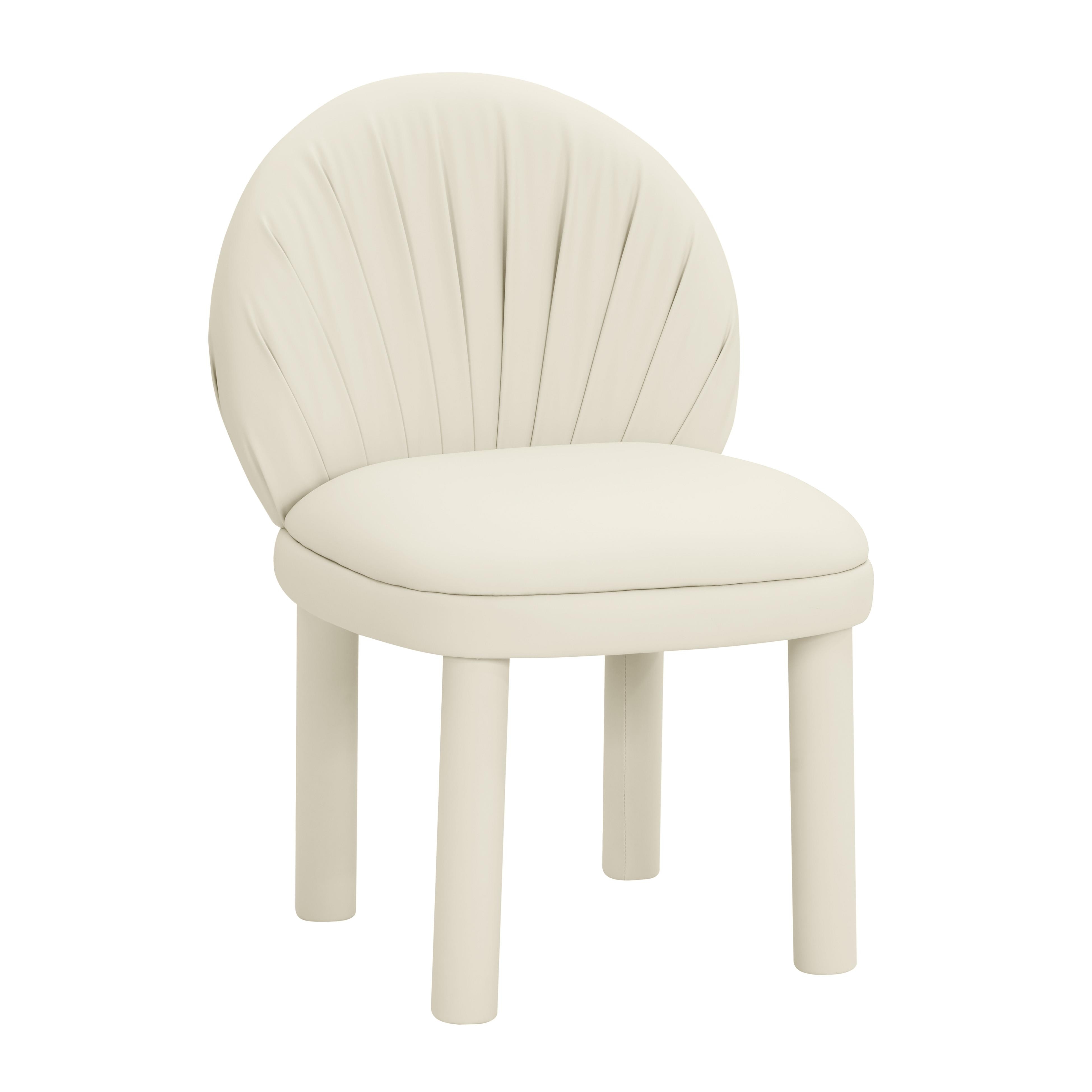Aliyah Cream Vegan Leather Dining Chair - Image 0