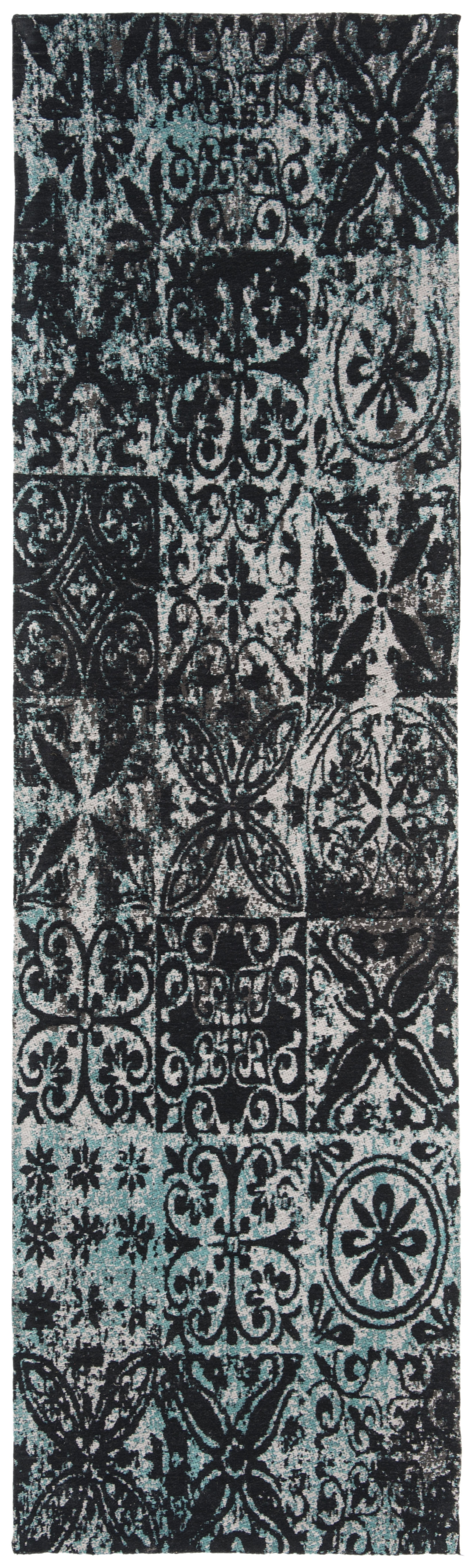 Arlo Home Woven Area Rug, CLV221A, Teal/Black,  2' 3" X 8' - Image 0