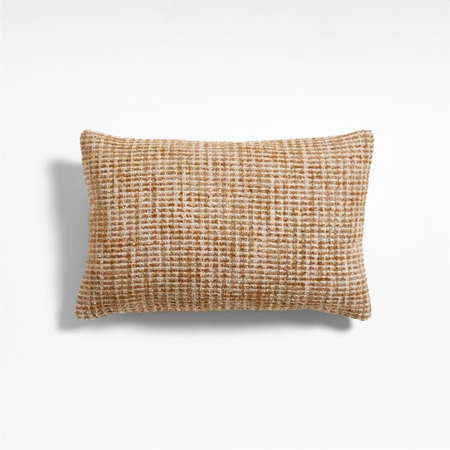 Tricote Tweed 22x15 Copper Yellow Multi Throw Pillow with Down-Alternative Insert by Athena Calderone - Image 0