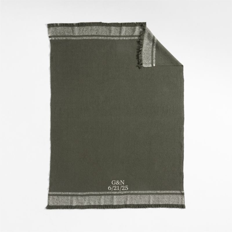 Weekend Burnt Green Organic Cotton 70"x55" Throw Blanket - Image 2