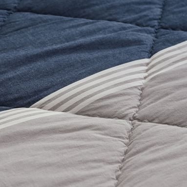 Beachstone Stripe Comforter, Full/Queen, Grey Multi - Image 1