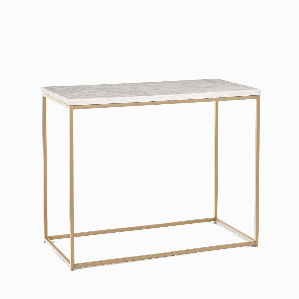 Streamline Side Table, Marble, Light Bronze - Image 0