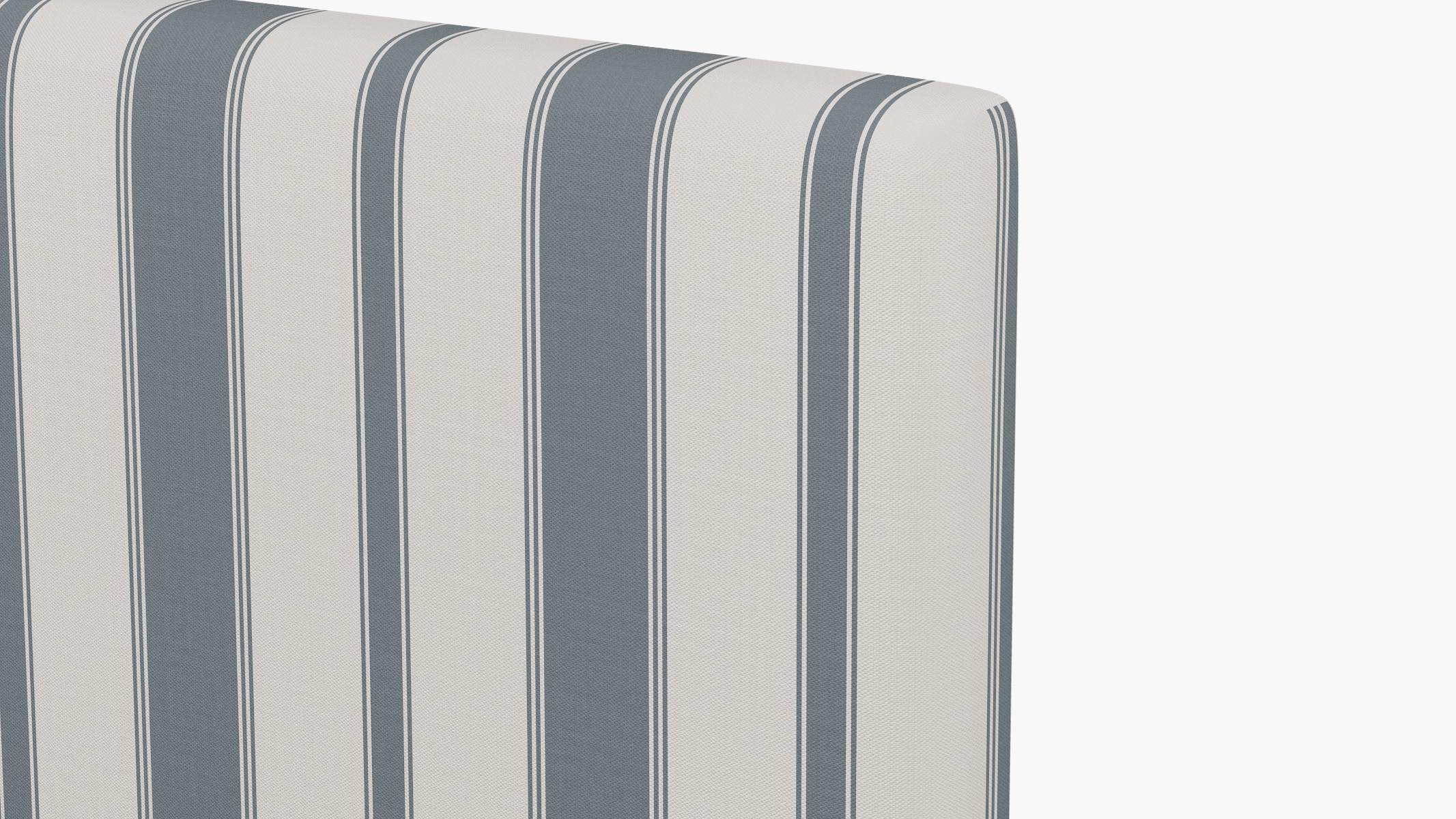 Square Back Headboard, French Blue Clarence Stripe, Twin - Image 2