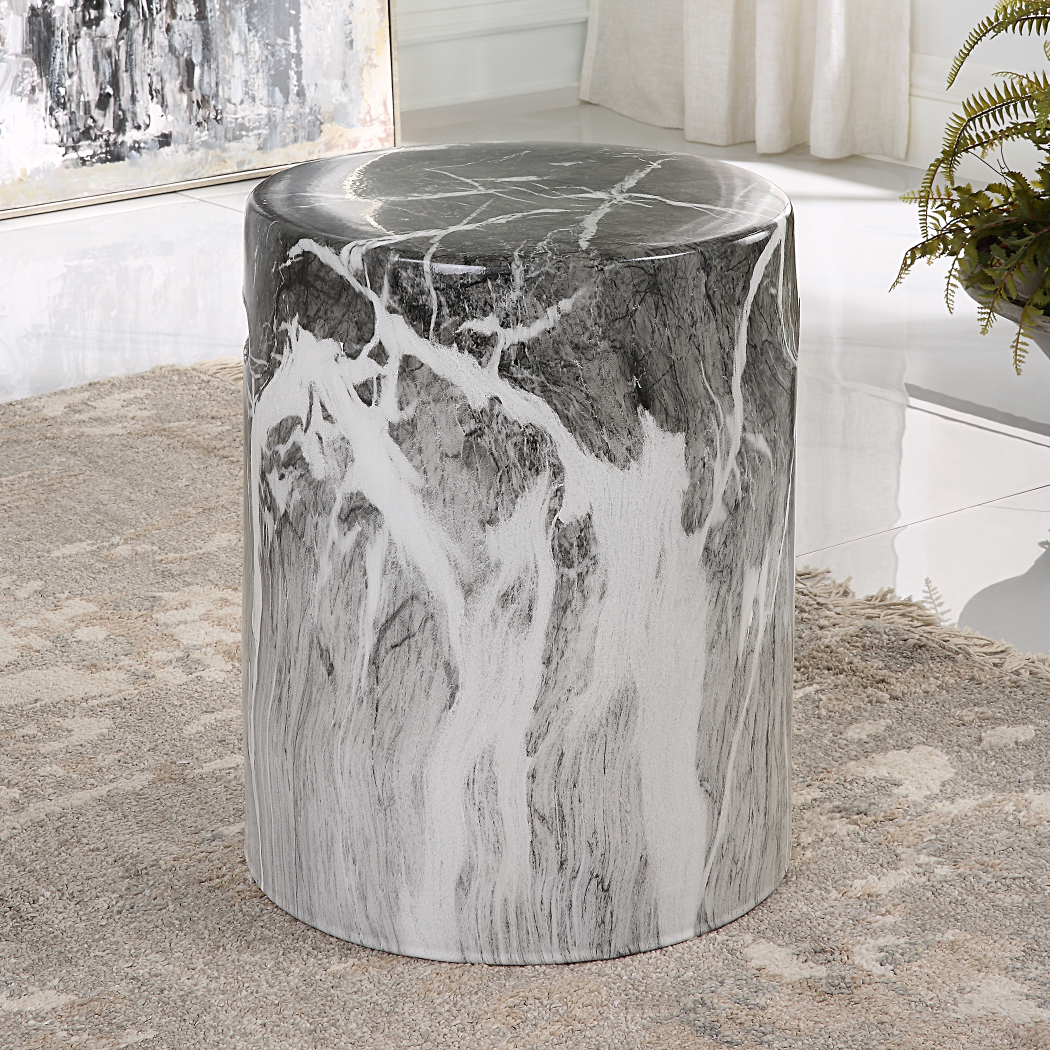 Marvel Marbled Garden Stool - Image 1
