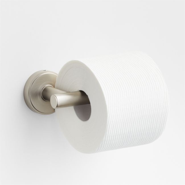 Modern Flat-End Brushed Nickel Wall-Mounted Toilet Paper Holder - Image 0