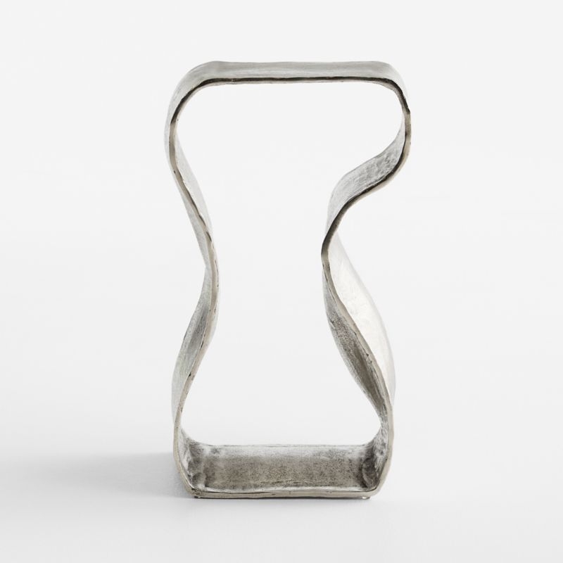 Expressionist Nickel Cast Aluminum 12" Drink Table - Image 1