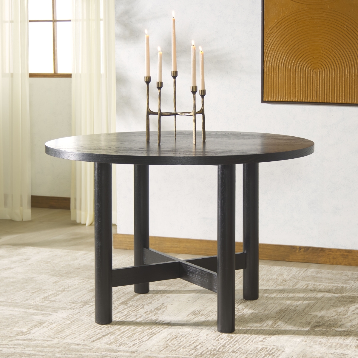 Ruthanne Wood 47" Dining Table - Black - Image 1