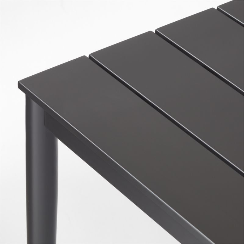 Proux 70" Charcoal Black Metal Outdoor Dining Table - Image 4
