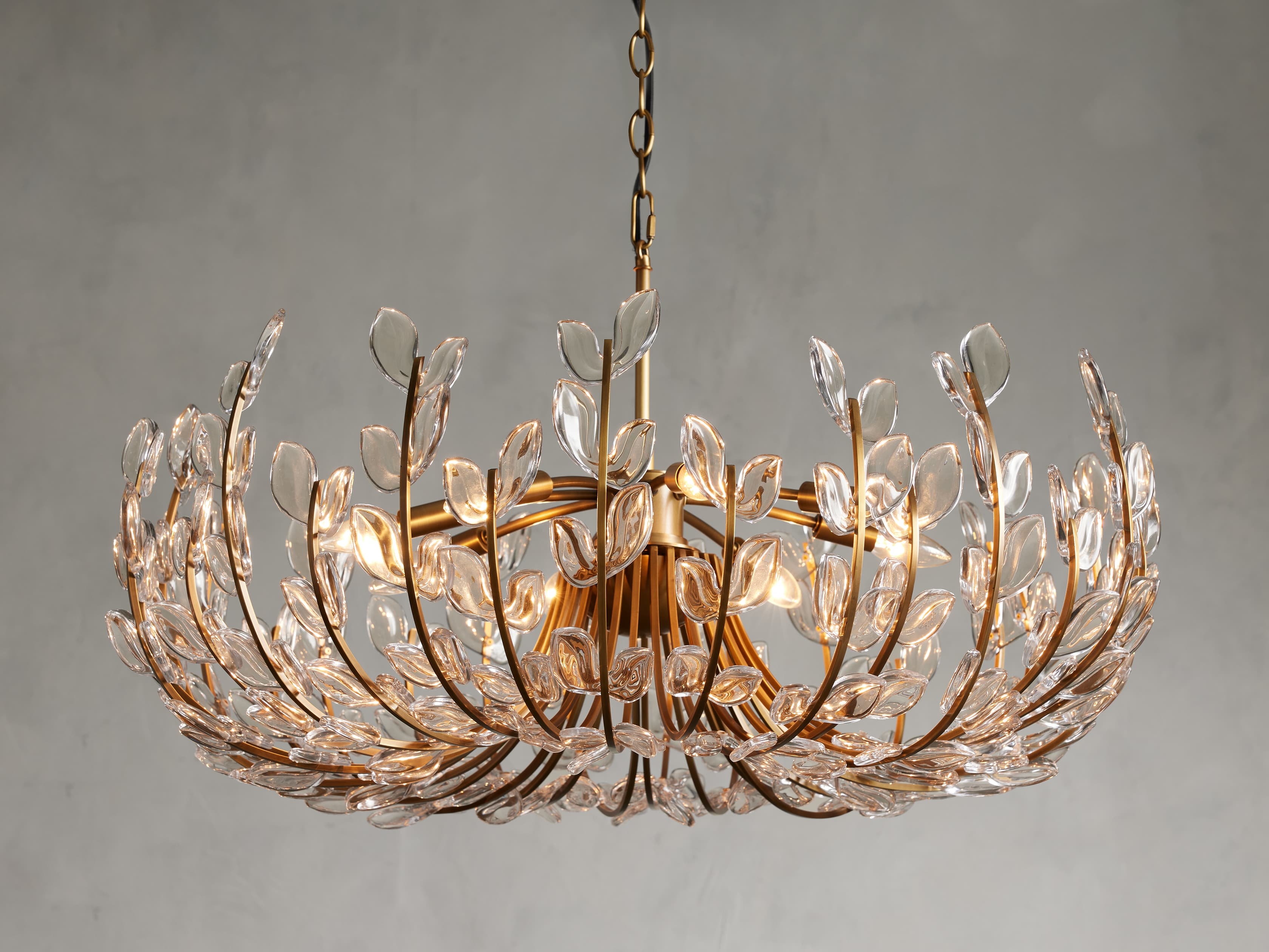 Adela Chandelier in Glass Brass  32" - Image 0