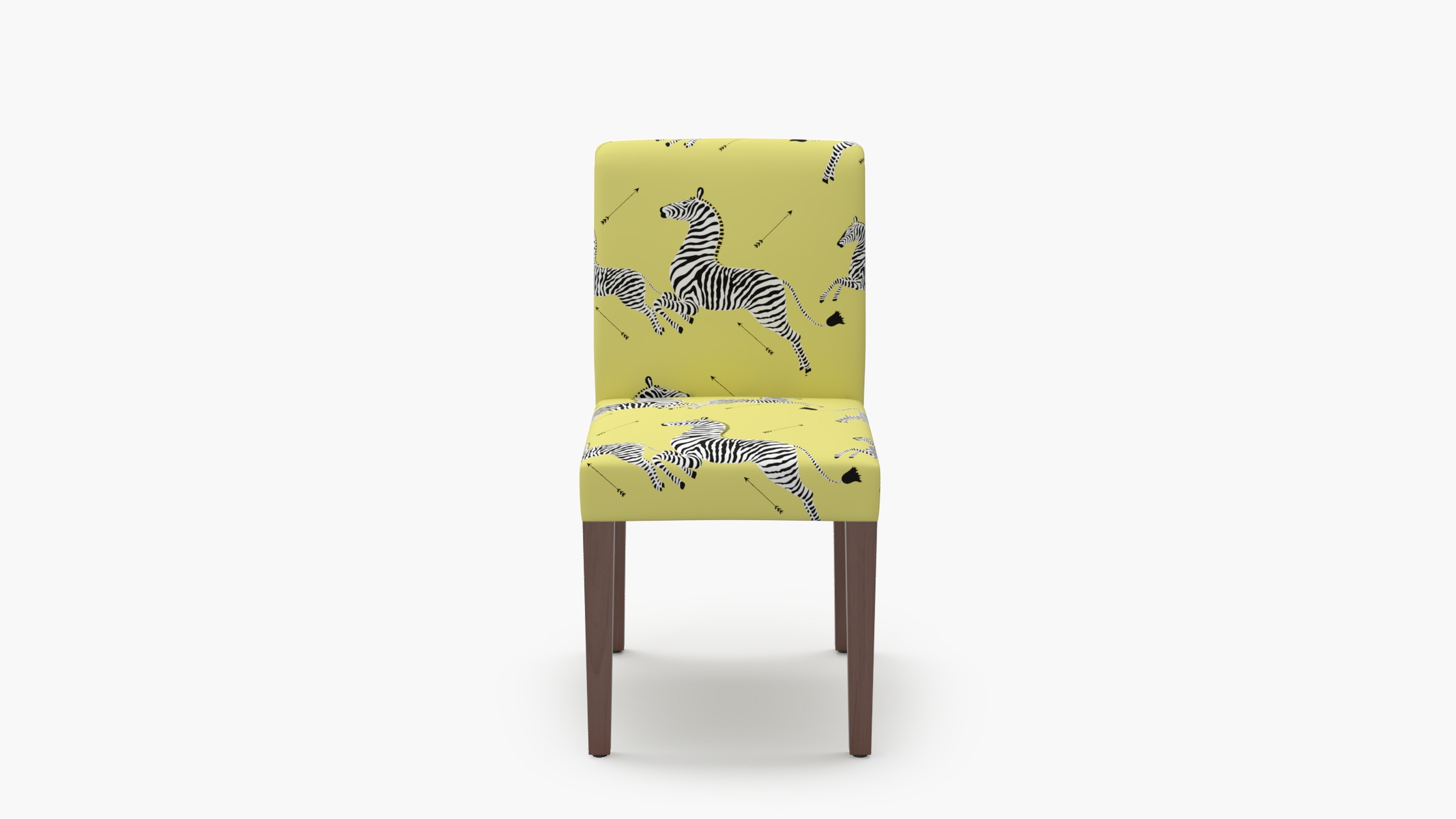 Signature Dining Chair, Yellow Zebra, Walnut Square Tapered Leg - Image 0