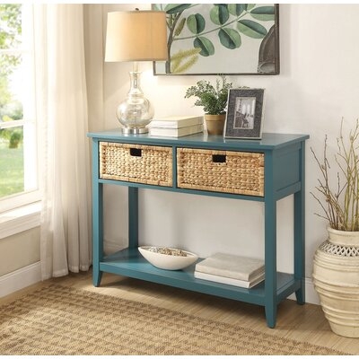 Console Table In Teal - Image 0