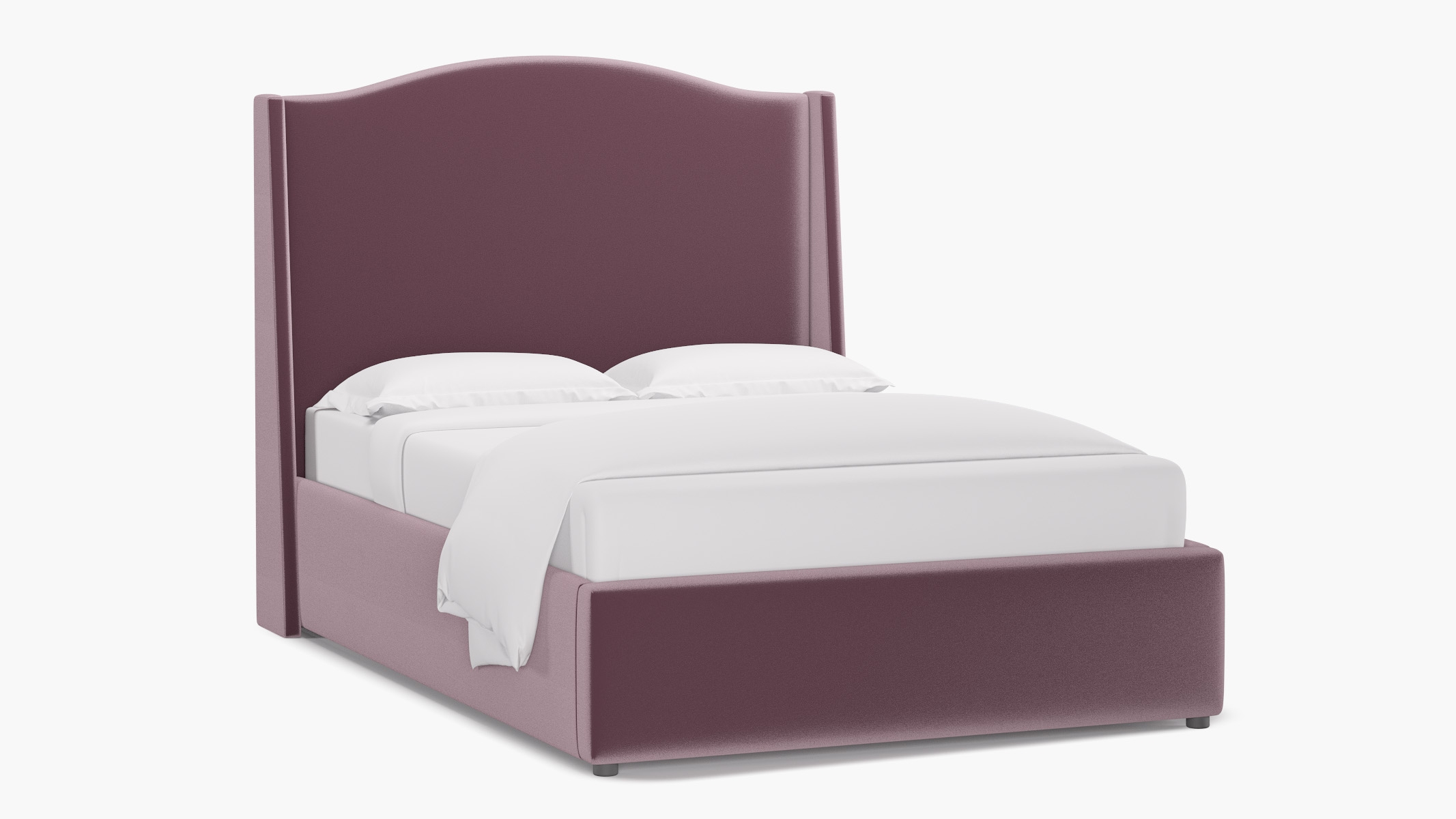 Curved Wingback Bed, Lavender Performance Plush Velvet, Full - Image 1
