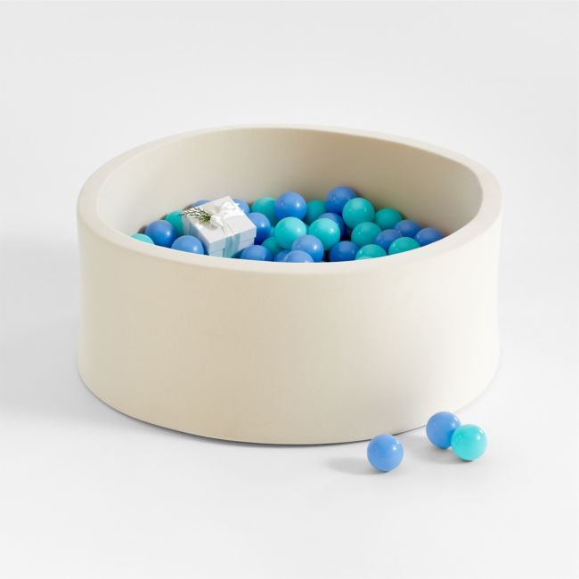 Baby and Toddler Natural Pop-Up Ball Pit with Blue Mixed Balls - Image 0