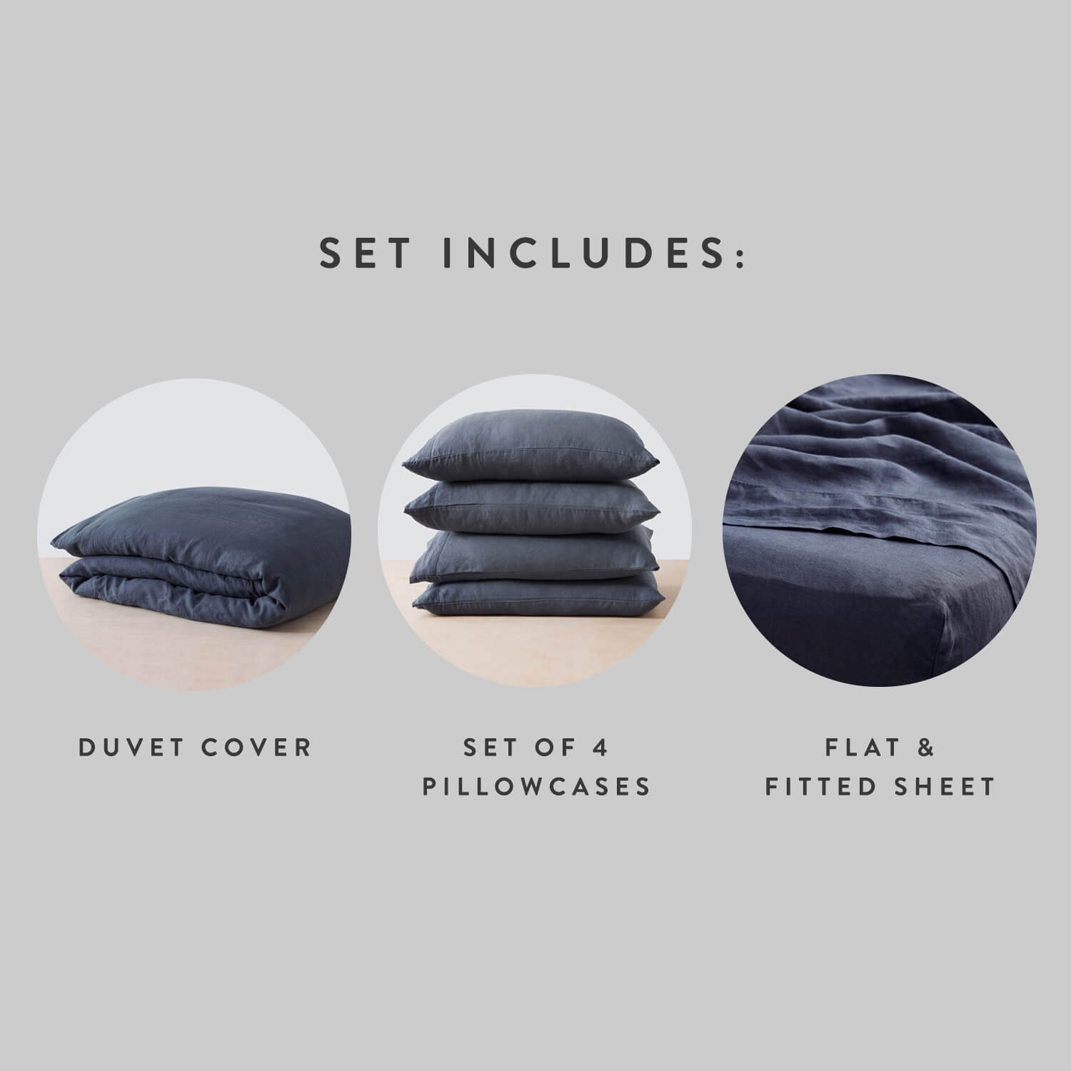 The Citizenry Stonewashed Linen Bed Bundle | Full | Slate Blue - Image 10