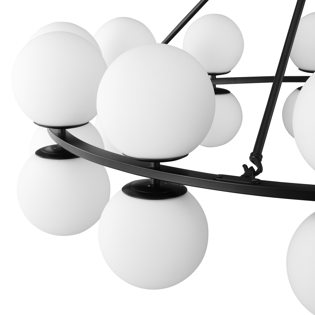 Safavieh Couture Traycee Metal Round Chandelier - Black/White - Image 4